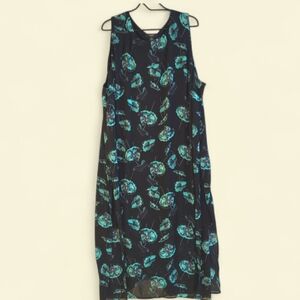Alfani Woman Plus Size 24W Floral Sleeveless Black and Green Maxi Dress